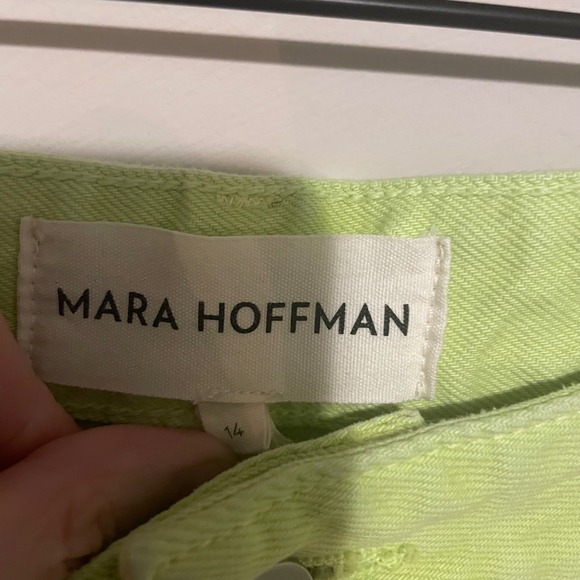 Mara Hoffman Georgina pants Lime Green Wide Leg 14 organic cotton designer boho - Picture 4 of 7